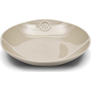 Riviera Maison Pastabord Beige diep bord 23 cm - Portofino glanzend porselein met RM logo