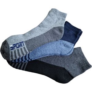 Ruinur Sport Sneakersokken - Enkelsokken - 3 Paar - Maat 40-46 - Lichtgrijs-Multicolour