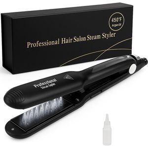 HairBeauty - Professionele Stoomstijltang - 150℃ t/m 235℃ - Stijltang - Krultang - Snel opgewarmd - Steam pod