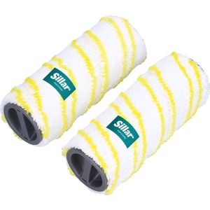 Sillar - Vervangende Rollen - Wit/Geel - Geschikt voor Karcher EWM 2 FC3 FC5 FC7 - Microvezel - 2 Stuks