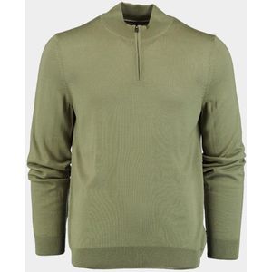 Boss Black - Groene Wol Half Zip Trui - Heren