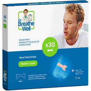Dr. Breathe Well - Neuspleisters - 30 Stuks - 66mm - Anti Snurk Producten