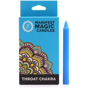 Manifest Magische Kaarsen (pak van 12) - Blauw - Keelchakra
