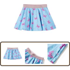 Blauw Kinderrokje A-lijn - Maat 128 - Vlinders & Harten Kinderrokje - Meisje - Jurk - Kindermode - Kinderkledij