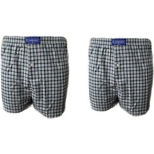 Embrator 2-stuks mannen Boxershort geweven katoen blauw/turquoise XL