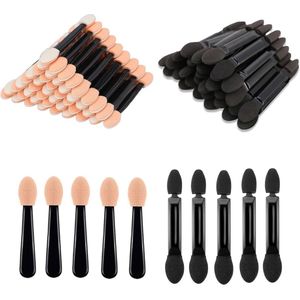 Alriedy Pack of 100 Eyeshadow Applicators and Brush Set, 5.5 cm, Professional Eyeshadow Brush for Makeup, Travel Studio, Eyeshadow Applicator with Latex Sponge