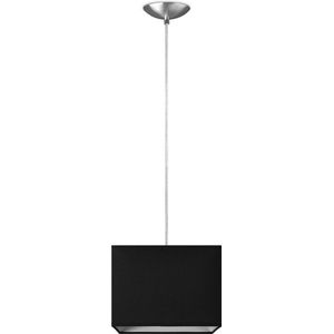Home Sweet Home hanglamp Block - verlichtingspendel Basic inclusief lampenkap - lampenkap 20/20/15,5cm - pendel lengte 100 cm - geschikt voor E27 LED lamp - zwart