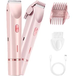 Ontharingsapparaat voor dames - Elektrisch 2-in-1 scheerapparaat voor vrouwen, waterdicht, ontworpen voor oksels, benen, armen en lichaam