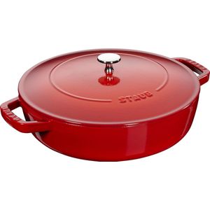 Staub Rooster Chistera Drop, Pan + steelpan, Rood