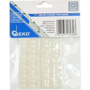 GEKO Zelfklevende siliconen stootdoppen - Geluiddempend - Antislip - Transparant - 10x10 mm - Set van 20 stuks