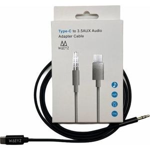 Waeyz - USB-C naar Jack Aux kabel - USB-C naar audio jack kabel 3.5mm - 1 Meter - Zwart