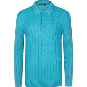 Felix Hardy - Polo Trui - Babyblauw - Lange Mouwen - 2XL