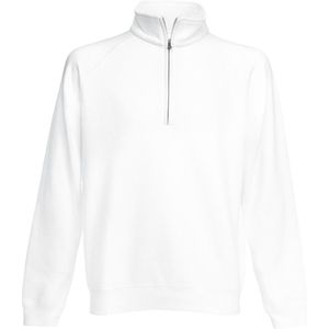 Fruit Of The Loom Heren Premium 70/30 Ritssluiting Neck Sweatshirt (Wit)