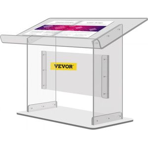 Acryl Podium Tafel Afmetingen (LxB)68.58x34.8cm Lessenaar 49.53cm Hoogte Modern Acryl Kerk Stijl Podium met Schroef Kit Ideaal voor Kerken, Scholen Persconferenties Collegezalen Avondfeesten