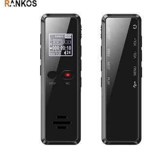 Rankos Digitale Voice Recorder VR106 - 8GB Opslag - Ruisonderdrukking - USB Oplaadbaar - Zwart
