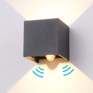 Led-wandlamp met Bewegingsmelder voor Binnen en Buiten - Waterdichte Wandverlichting met Instelbare Stralingshoek