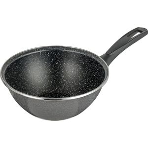 Non-stick pan, wok kookplaat inductie, gas en elektrisch, wok aluminium zwart, 20 cm