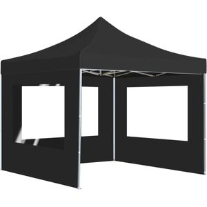 vidaXL Partytent - Partytenten - Feesttent - Feesttenten - Partytent inklapbaar met wanden 3x3 m aluminium antraciet