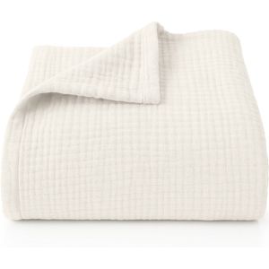 Blumtal Bedsprei Katoen Mousseline - OEKO-Tex gecertificeerd - Lichtgewicht sprei - 200 x 230 cm - Ivoor