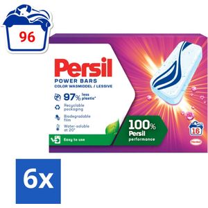 Persil Power Bars - Wasmiddeltabletten - Gekleurde Was - 16 Wasbeurten - Voordeelverpakking - 6 stuks