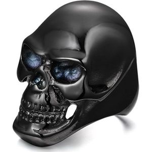 Stalen herenring Skull Black-21.5mm