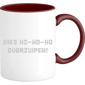 Niks ho ho ho, doorzuipen! - Foute Kersttrui Kerstcadeau - Dames / Heren / Unisex Kleding - Grappige Kerst Outfit - Glitter Look - Mok - Burgundy