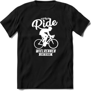 Enjoy the ride fiets T-Shirt Heren / Dames - Perfect wielren Cadeau Shirt - grappige Spreuken, Zinnen en Teksten. Maat 3XL