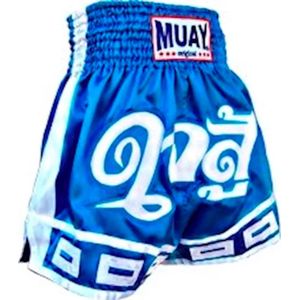 Muay Thai Short Fighters Heart - blauw/wit M
