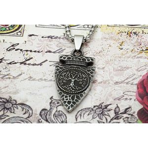 [Two Ravens] Odins Speer Ketting - Levensboom Ketting - Viking Ketting - Gungnir Hanger - De Speer van Odin met Yggdrasil - Viking Sieraden - Noorse Mythologie - Asatru - Spiritueel
