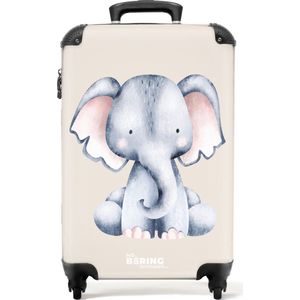 NoBoringSuitcases.com® - Baby koffer olifant - Reiskoffer trolley - 55x35x25