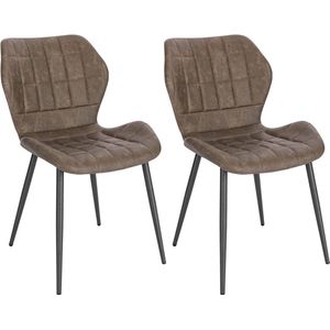 Rootz Eetkamerstoelen set van 2 - Gestoffeerde stoelen - Kunstleren stoelen - Comfortabel, duurzaam, ergonomisch ontwerp - Metalen poten - 47 cm x 79,5 cm x 54 cm