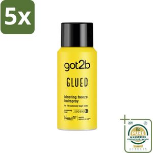 5 x Got2B - Haarspray - Glued Mini - 100 ml - Grootverpakking - Haarspray Mini - Extreme Hold - Handige Haarspray - Vegan Haarspray - Haarspray Voor Reizen