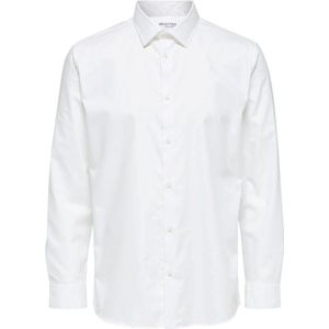 Selected - Heren Overhemden Regethan Classic Overhemd Wit - Wit - Maat M
