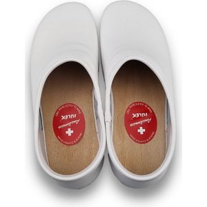 Werkklompen Wit - PU kunststof - houten inleg met dichte hiel - Julex maat 39