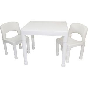 Kindertafel en Stoeltjes Wit - 2 stoelen - Speeltafel