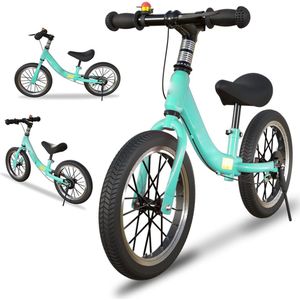 Balansfiets voor Kinderen 2-6 Jaar - 14 Inch met Rem, Verstelbaar Zadel - Loopfiets Zonder Pedalen voor Beginners - Stabiele en Veilige Training Fiets voor Jongens en Meisjes