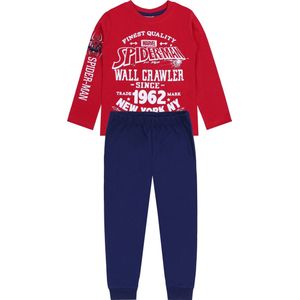 Tweedelige MARVEL Spiderman-pyjama in rood en marineblauw / 128 cm