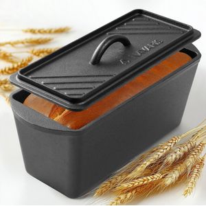 Navaris - Gietijzeren Broodbakvorm - Zwart - Rechthoekig - 34 x 13,5 x 13 cm