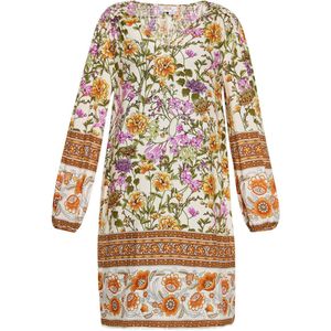 usha - FESTIVAL - Jurk - Gemengde Kleuren - V-hals - Bloemenprint - Knielengte
