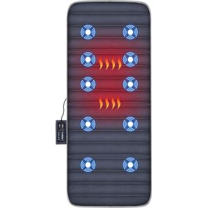 Pro massagemat - Verwarmingsmat en massageapparaat voor de rug - Elektrisch - Massagematras door trillingen met 10 motoren - Massageapparaat voor het hele lichaam, cadeau voor Kerstmis