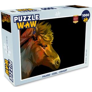 Puzzel Paard - Geel - Zwart - Meisjes - Kinderen - Meiden - Legpuzzel - Puzzel 1000 stukjes volwassenen