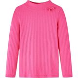 vidaXL - Kindershirt - Felroze - Lange Mouwen - Geribd