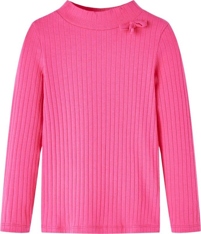 vidaXL - Kindershirt - Felroze - Lange Mouwen - Geribd