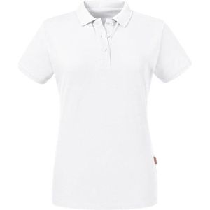 Russell - Pure Organic Polo Dames - Wit - 100% Biologisch Katoen - L