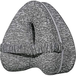 Been- en kniekussen, visco-elastisch kussen voor pijnverlichting bij ischias, rug, heupen, gewrichten, beenkussen, zijslaapkussen (grijs)