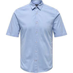 Only & Sons Overhemd Onsmiles Ss Stretch Shirt 22021966 Cashmere Blue Mannen Maat - XXL