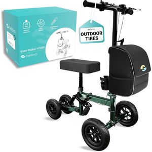 Opvouwbare knie rollator met zachte kniebeschermer en verstelbare duwstang