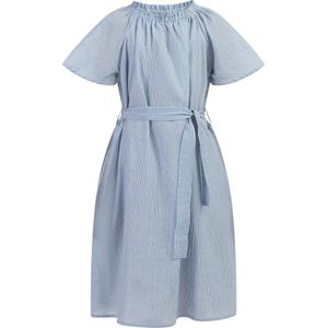 Dreimaster - Zomerjurk - Lichtblauw - Dunne Strepen