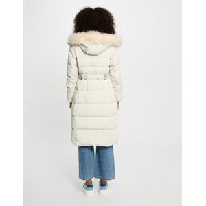 Long Padded Jacket With Hood Ivory