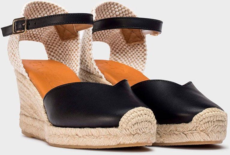 Wonders - Alpargatas ENA - Schoenen - Zwart - Leer - Duurzame materialen